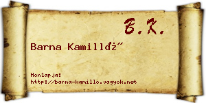 Barna Kamilló névjegykártya