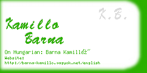 kamillo barna business card